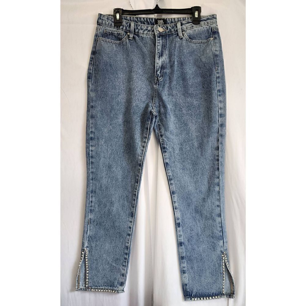 Simple Society Women's Jeans Rhinestone ankle cuffs size 13/31